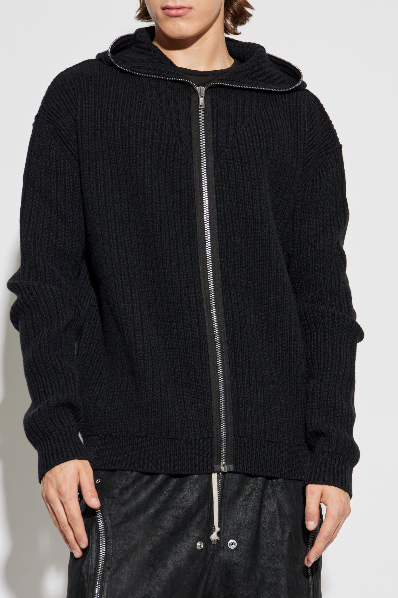 ニット・セーター RICK OWENS Rick Owens Wool Sweater Rick Owens Black wool crew-neck sweater | TheDoubleF